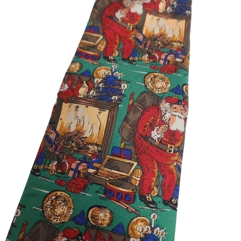 ROBERT TATBOTT 100% SILK CHRISTMAS SANTA TIE